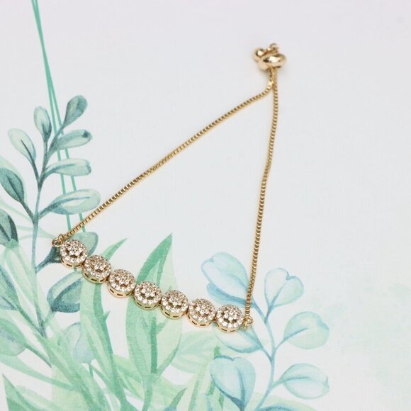 Elegant Rose Gold A-Bracelet with Sparkling Round Diamond Accents, XPAB0613 - Picture 4 of 12